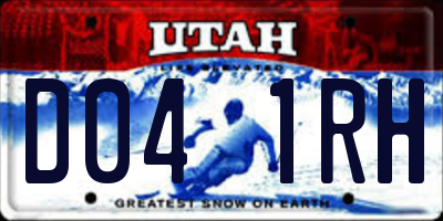 UT license plate D041RH