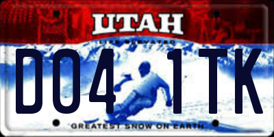 UT license plate D041TK