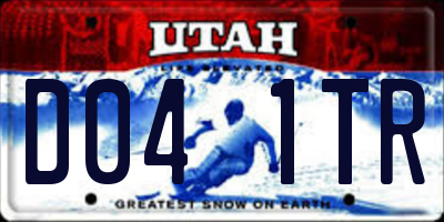 UT license plate D041TR