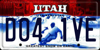 UT license plate D041VE
