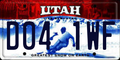 UT license plate D041WF