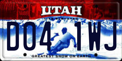 UT license plate D041WJ