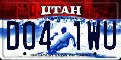 UT license plate D041WU