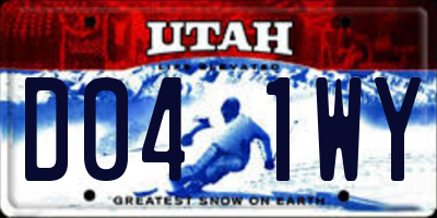 UT license plate D041WY