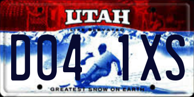 UT license plate D041XS