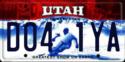 UT license plate D041YA