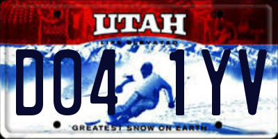 UT license plate D041YV