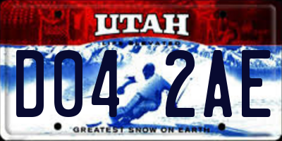 UT license plate D042AE