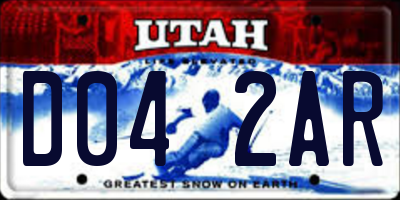 UT license plate D042AR