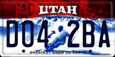 UT license plate D042BA