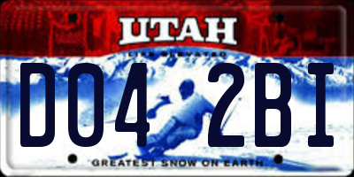 UT license plate D042BI