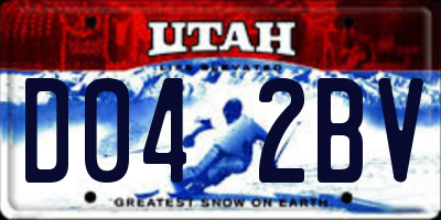 UT license plate D042BV