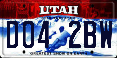 UT license plate D042BW