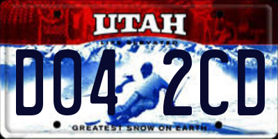 UT license plate D042CD