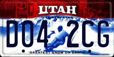 UT license plate D042CG