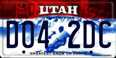UT license plate D042DC