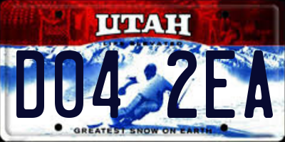 UT license plate D042EA