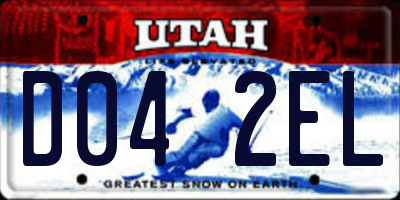 UT license plate D042EL