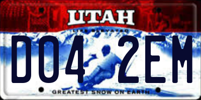 UT license plate D042EM
