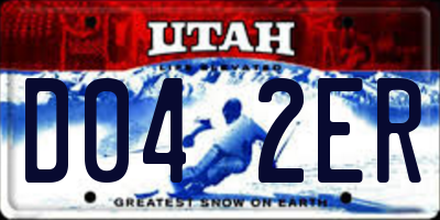 UT license plate D042ER