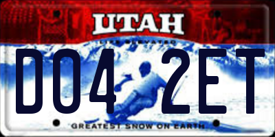 UT license plate D042ET