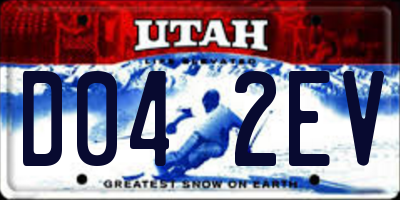 UT license plate D042EV