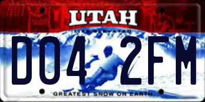 UT license plate D042FM