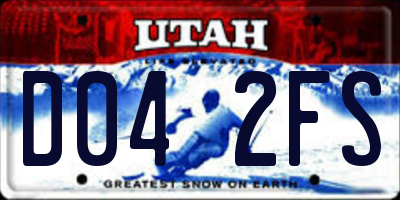 UT license plate D042FS