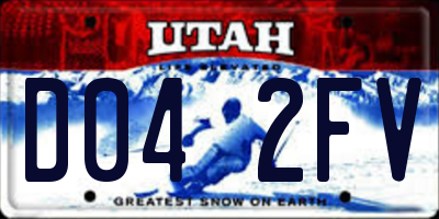 UT license plate D042FV