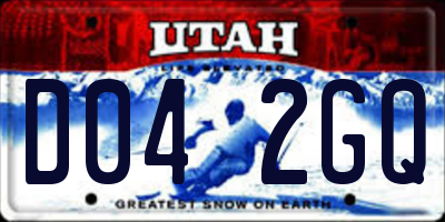 UT license plate D042GQ