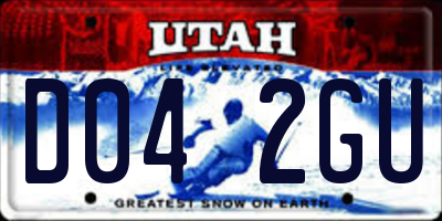 UT license plate D042GU