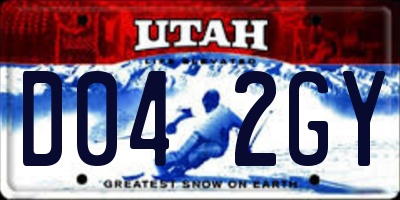 UT license plate D042GY