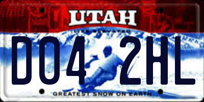 UT license plate D042HL