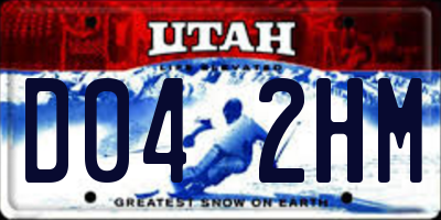 UT license plate D042HM