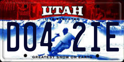 UT license plate D042IE