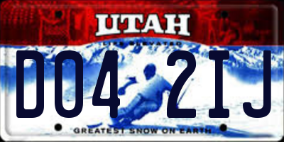 UT license plate D042IJ