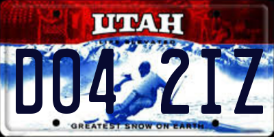 UT license plate D042IZ