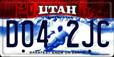 UT license plate D042JC