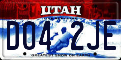 UT license plate D042JE