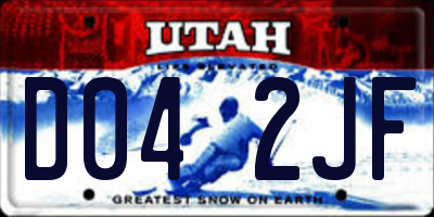 UT license plate D042JF