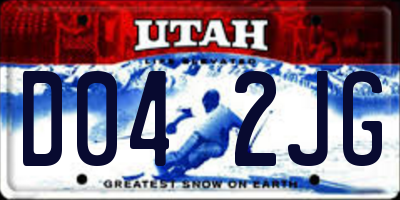 UT license plate D042JG