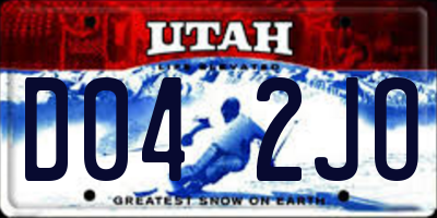 UT license plate D042JO