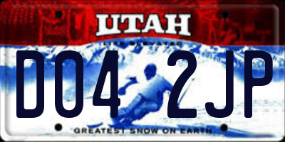 UT license plate D042JP