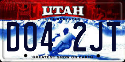 UT license plate D042JT