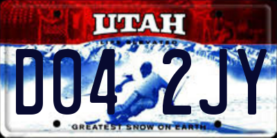 UT license plate D042JY
