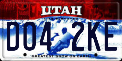 UT license plate D042KE