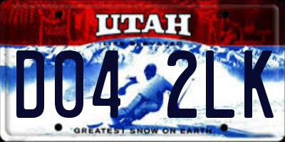 UT license plate D042LK