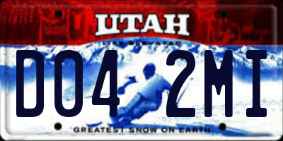 UT license plate D042MI