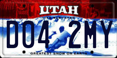 UT license plate D042MY