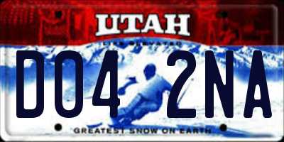 UT license plate D042NA